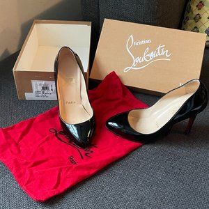 Christian Louboutin Clicy 100 in patent black 38.0 (US 8.0)
